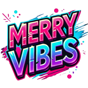 DALL·E 2024-09-29 18.31.22 - A bold and vibrant typographic design with the text 'Merry Vibes' in a neon, graffiti style. The letters have glowing neon colors like pink, purple, a_111434_pixian_ai_120848