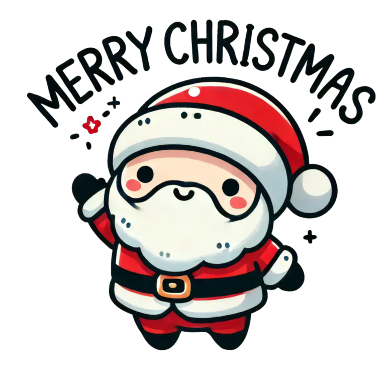 DALL·E 2024-10-01 01.11.56 - A cute cartoon Santa Claus illustration, standing and waving with a cheerful expression. He has a large white beard and is wearing his classic red and_100039_pixian_ai