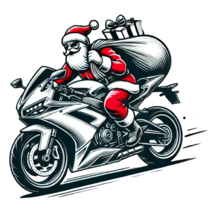 DALL·E 2024-10-02 17.42.52 - Santa Claus riding a sleek modern sports motorcycle with a large gift sack on his back, in a vector-style design. The design should feature bold outli_101459_pixian_ai