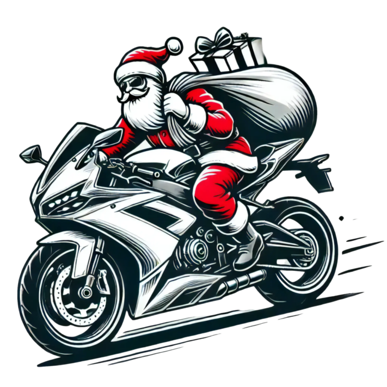 DALL·E 2024-10-02 17.42.52 - Santa Claus riding a sleek modern sports motorcycle with a large gift sack on his back, in a vector-style design. The design should feature bold outli_101459_pixian_ai