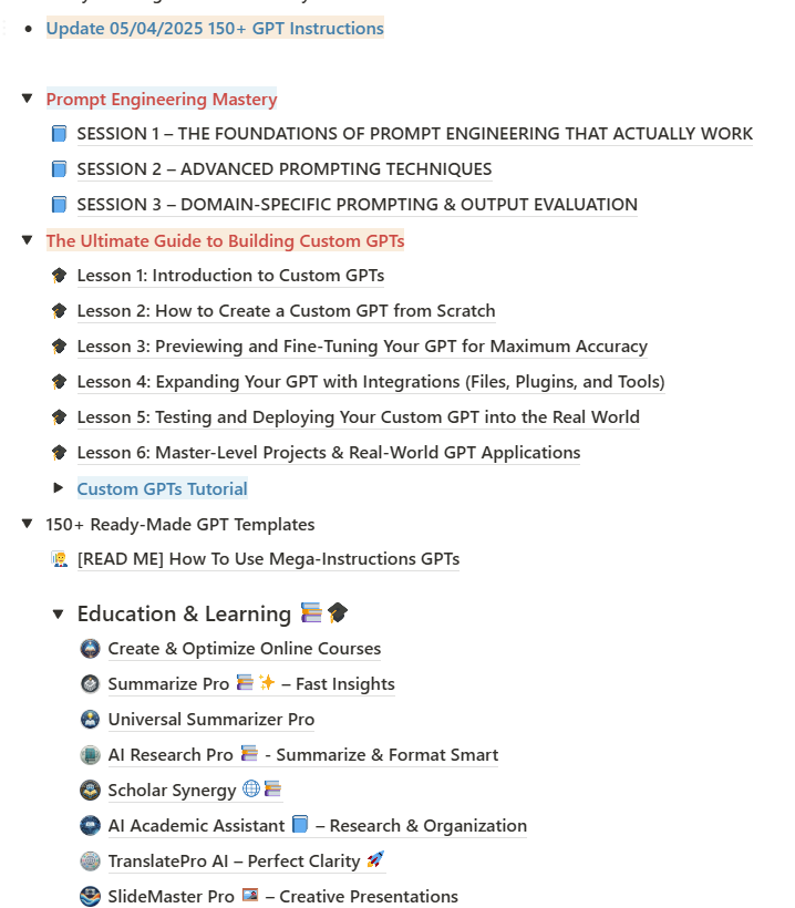 Screenshot showing selection of GPT templates